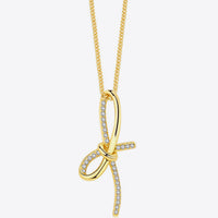 Zircon Bow Pendant Necklace