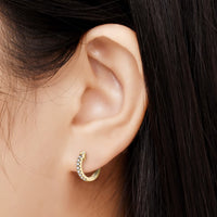 Moissanite 925 Sterling Silver Huggie Earrings