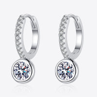 Princessita 1 Carat Moissanite Rhodium-Plated Drop Earrings