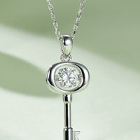 Moissanite Key Pendant Necklace