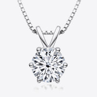 Hexa 925 Sterling Silver 1 Carat Moissanite Pendant Necklace