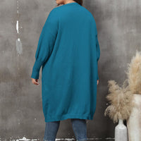 Plus Size Long Sleeve Pocketed Cardigan
