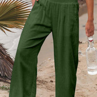 Full Size Smocked Waist Wide Leg Pants