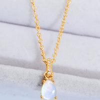 Moonstone Teardrop Pendant Necklace