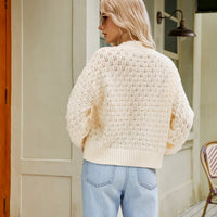 Openwork Round Neck Sweater