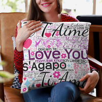 I Love You In Different Languages 2 Polyester Square Pillow
