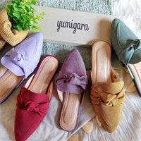 Eve Pointed Bright Colored Fabric Mules