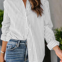 Striped Button Up Long Sleeve Shirt