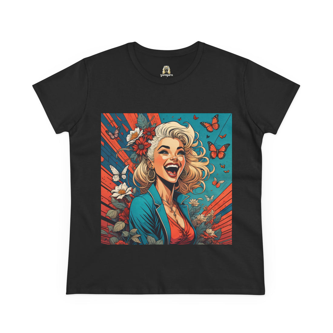 Happiness Laughter and Butterflies Marilyn Women's Midweight Cotton Tee