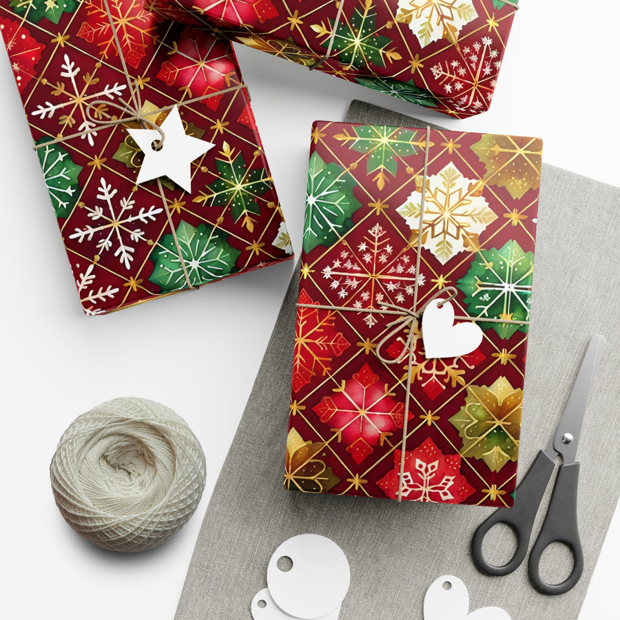 Red Green Geometric Gift Wrap Papers