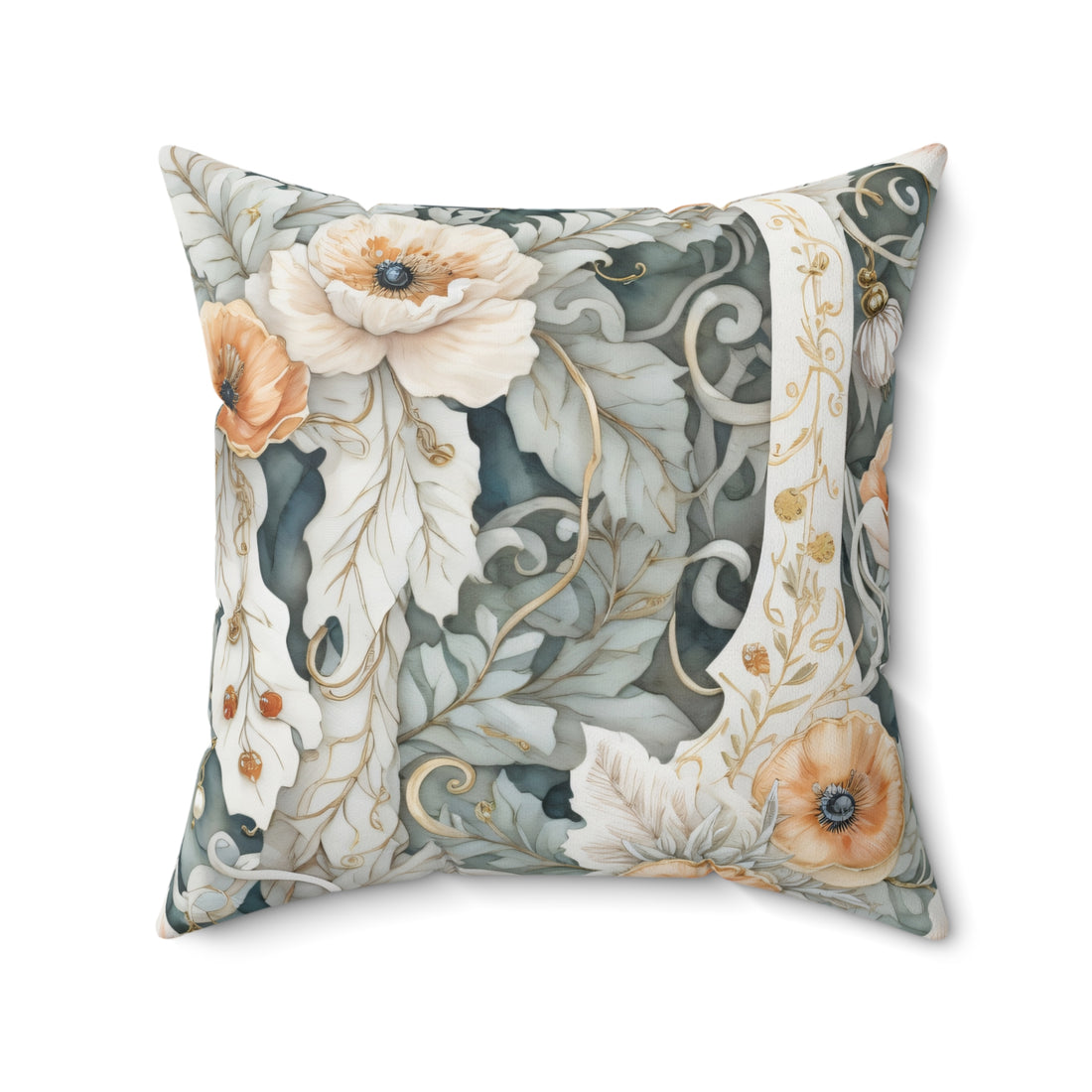 Brida Flora Spun Polyester Square Pillow