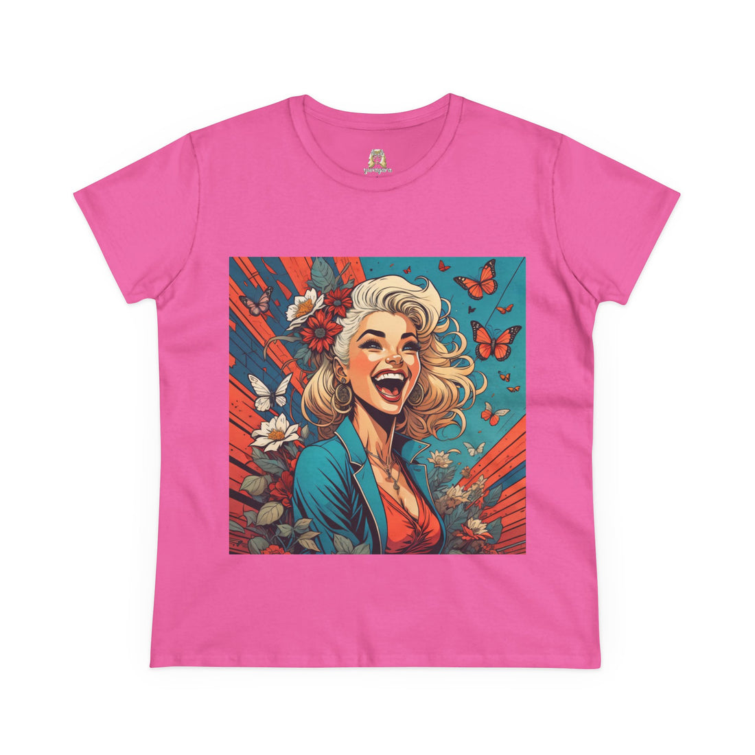 Happiness Laughter and Butterflies Marilyn Women's Midweight Cotton Tee