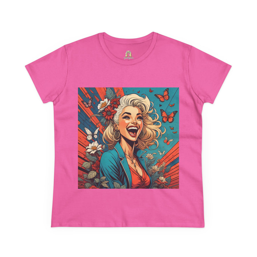 Happiness Laughter and Butterflies Marilyn Women's Midweight Cotton Tee