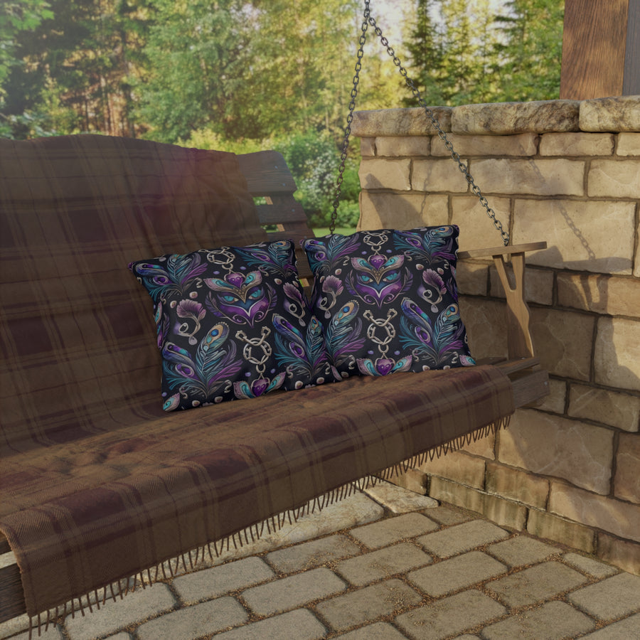 Midnight Masquerade Outdoor Pillows