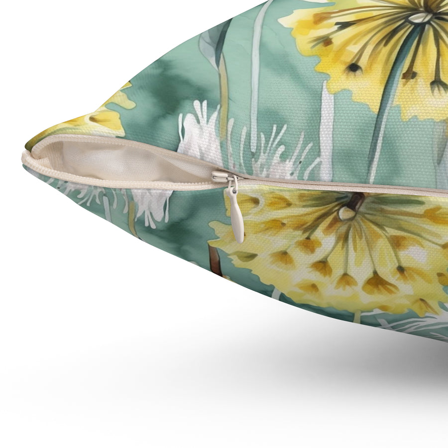 Fun and Dandy Dandelion Spun Polyester Square Pillow