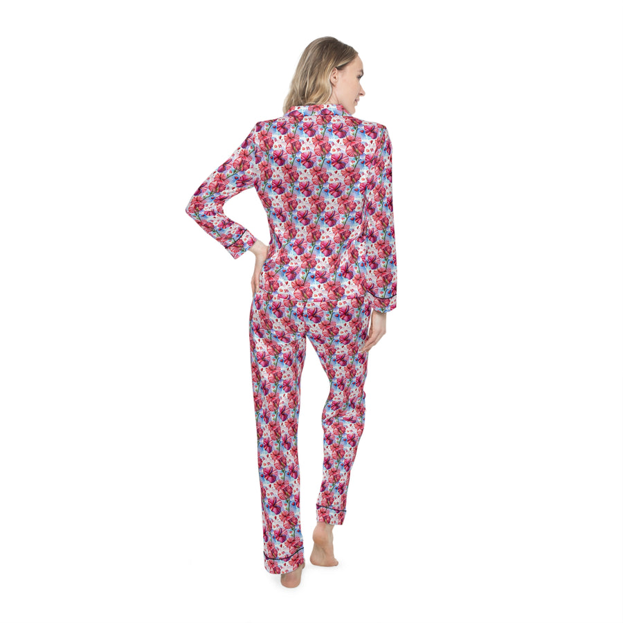 Mella Women's Luxury Satin Pajamas (AOP)