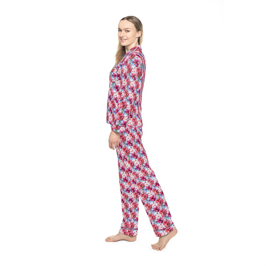 Mella Women's Luxury Satin Pajamas (AOP)