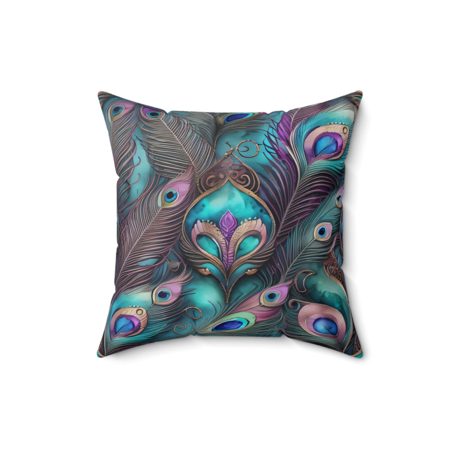 Yumigara Pillow with Peacock Feathers