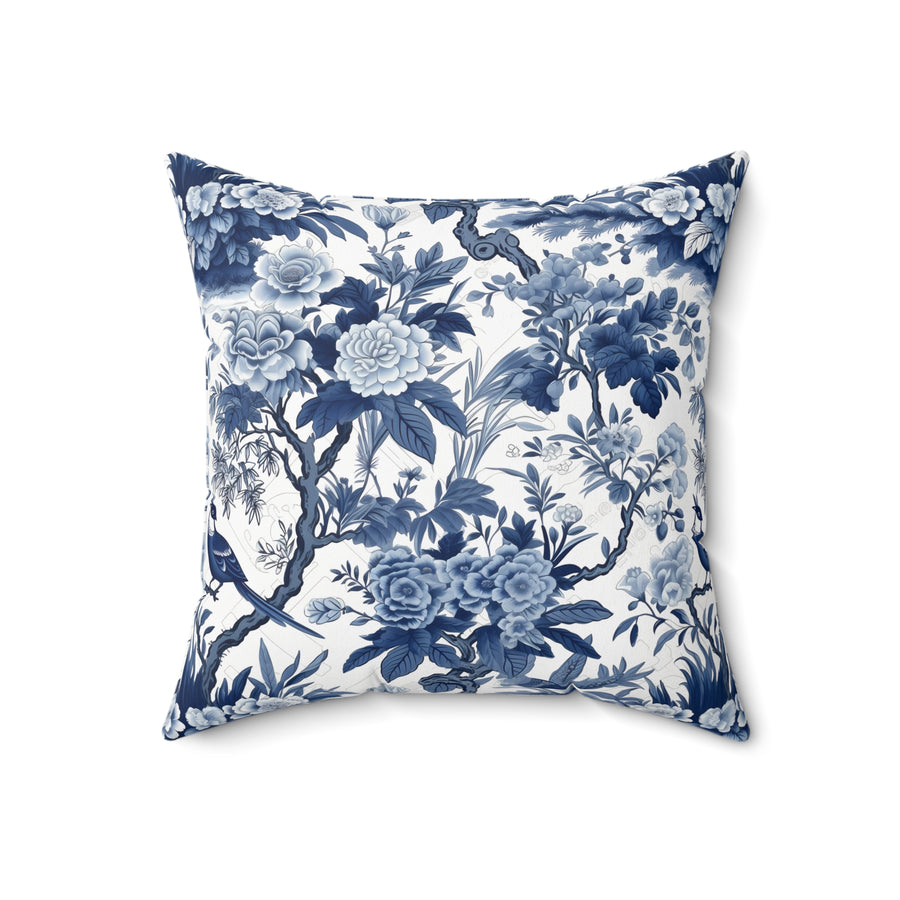 Tropical Chinoiserie Spun Polyester Square Pillow