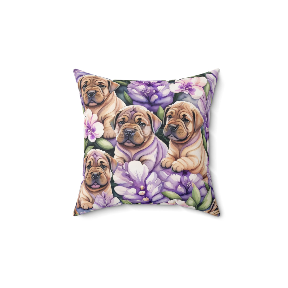 Shar-Pei Amidst Lilac Splendor Square Pillow