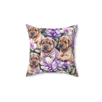 Shar-Pei Amidst Lilac Splendor Square Pillow