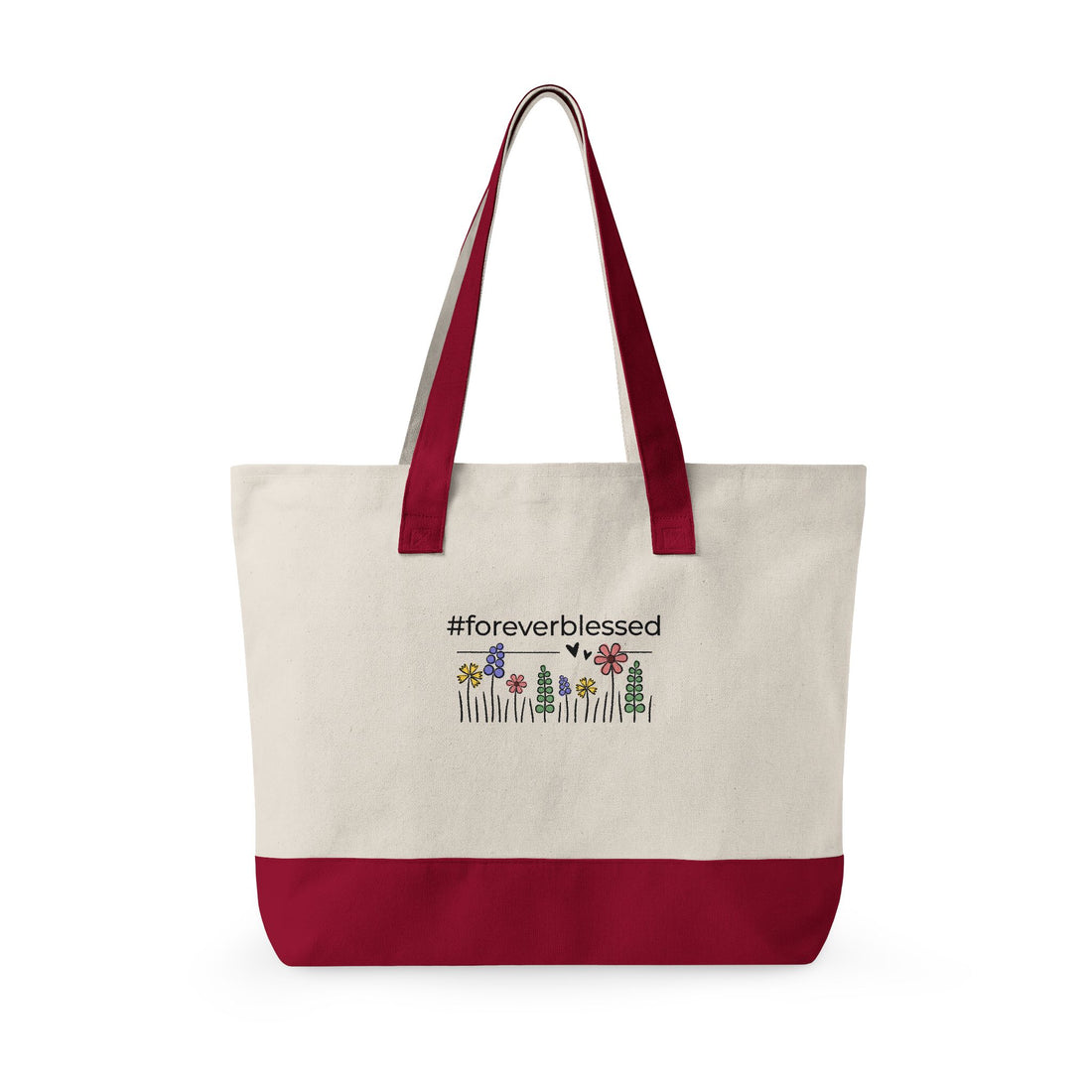 Forever Blessed Zippered Canvas Tote