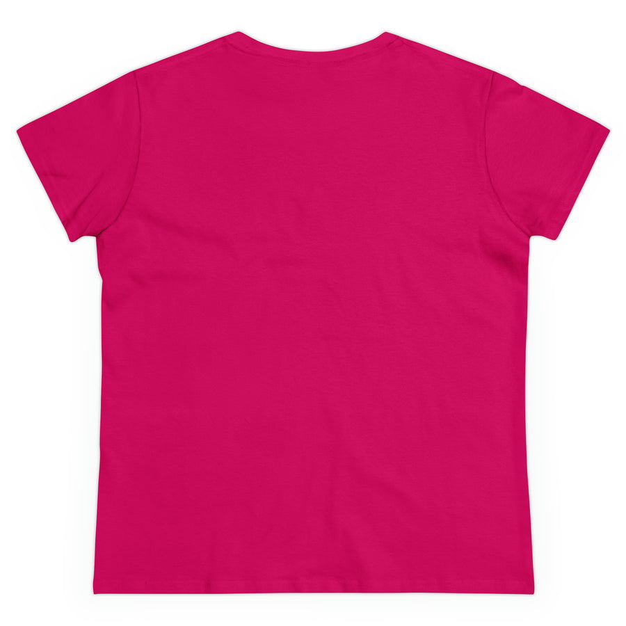 Happiness Laughter and Stars Pink Starburst Women's Midweight Cotton Tee