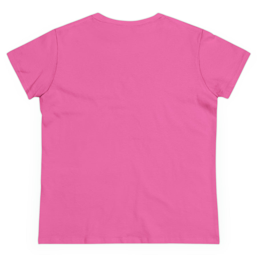 Happiness Laughter and Stars Pink Starburst Women's Midweight Cotton Tee