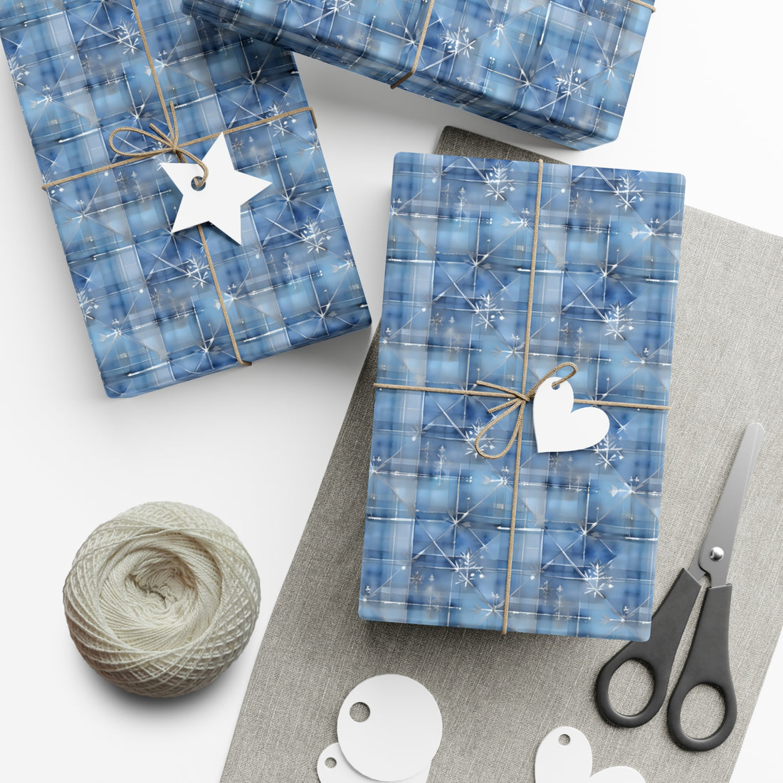 Watercolor Blue Sky Sparkles Gift Wrap Papers