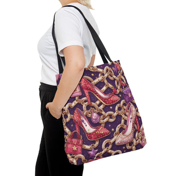 Chic Couture Crimson Glamorous Shopping Tote Bag
