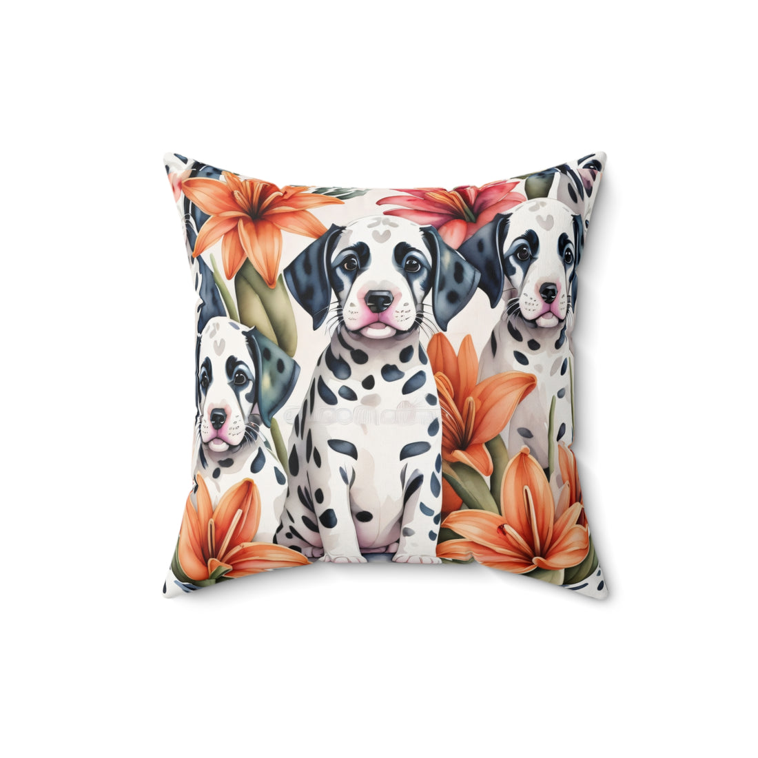 Dalmatian Delight:  Tiger Lily Dreams Pillow