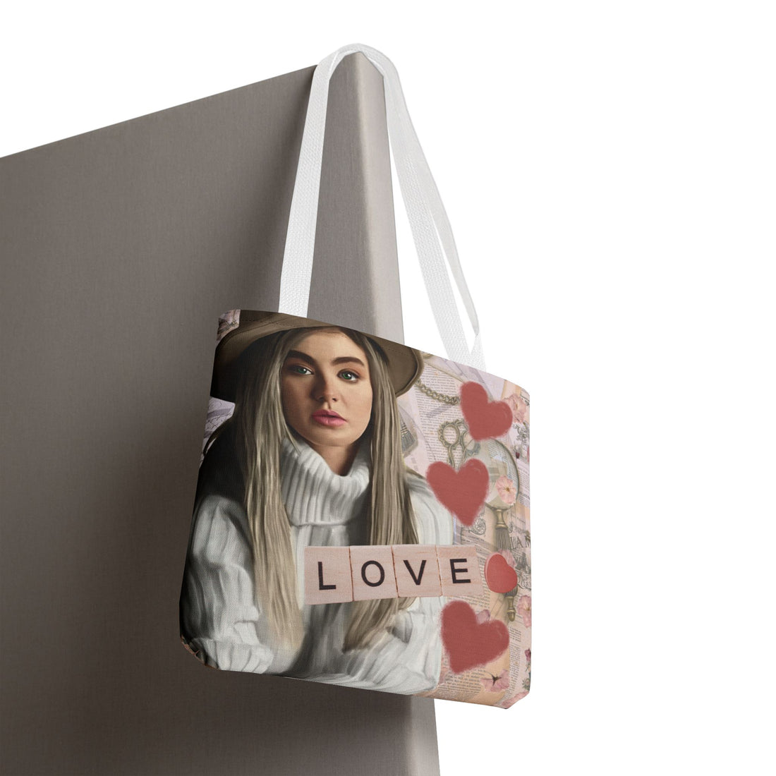 Love Tote Bag | Romantic Aesthetic Tote Bag for Women, Book Lovers, Dreamers & Everyday Elegance