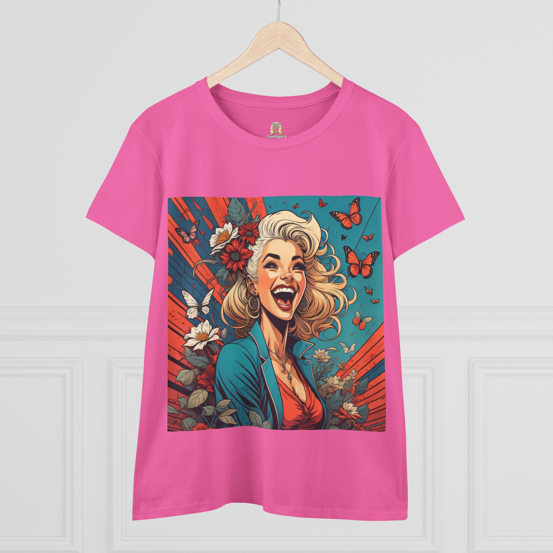 Happiness Laughter and Butterflies Marilyn Women's Midweight Cotton Tee