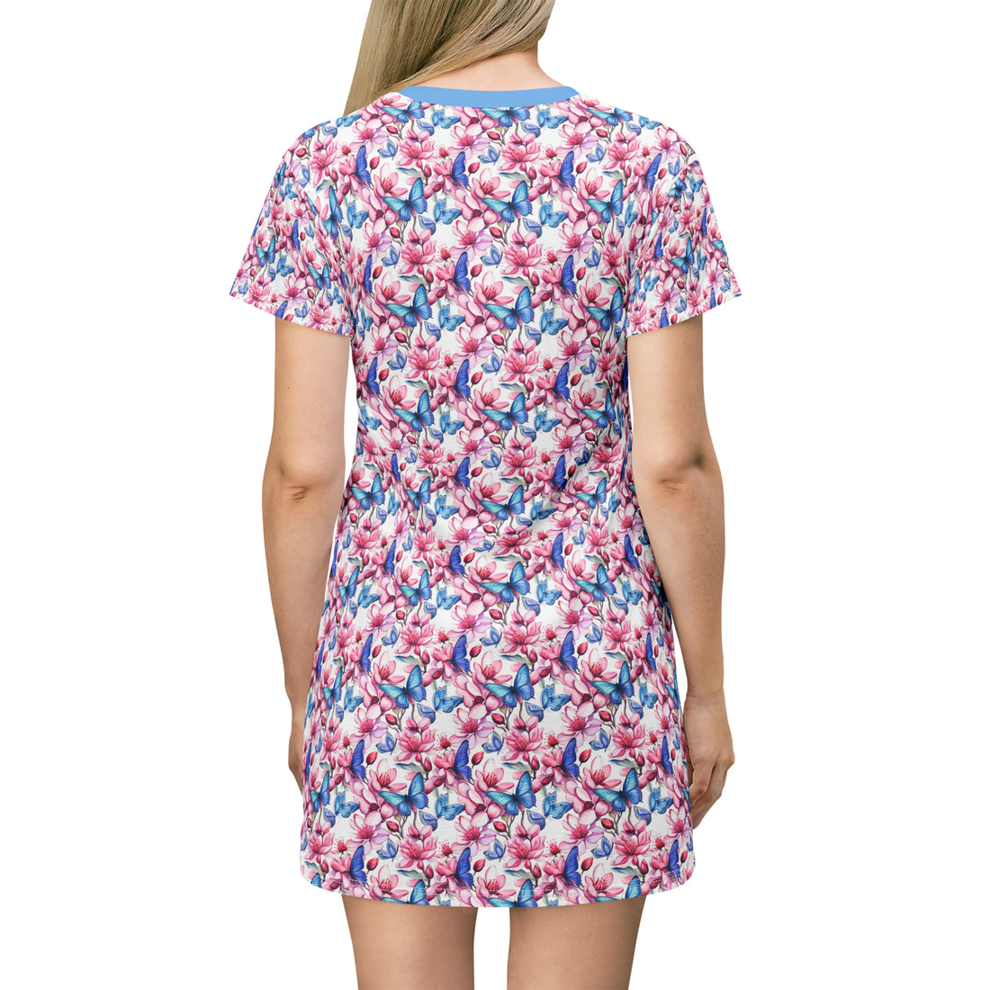 Periwinkle Paruo Sleepwear T-Shirt Dress (AOP)