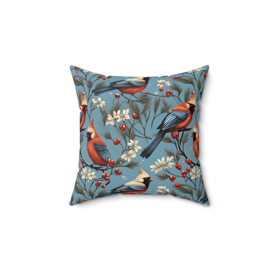 Waltz of The Cardinals Holiday Square Pillow