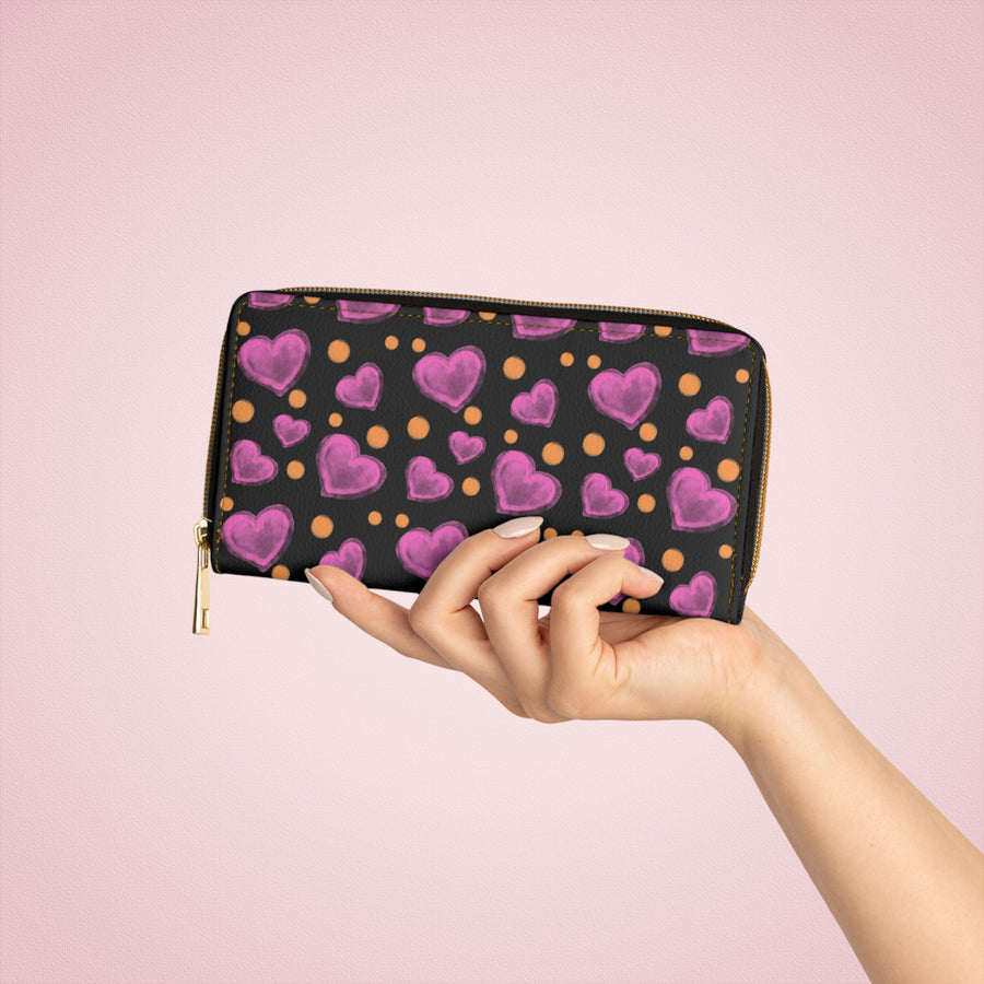 Heart In The Dark Zipper Wallet