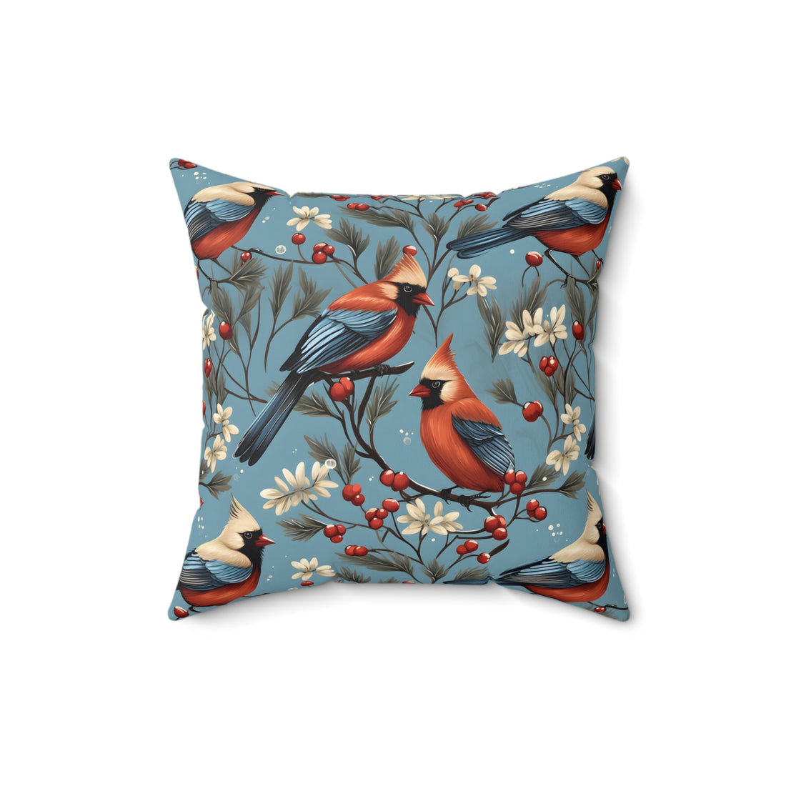 Waltz of The Cardinals Holiday Square Pillow