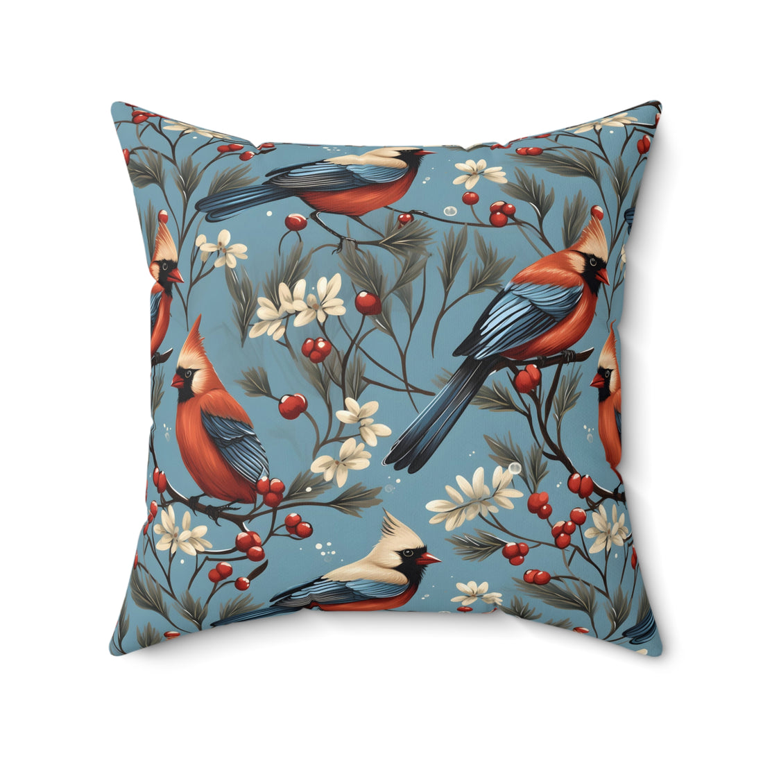 Waltz of The Cardinals Holiday Square Pillow