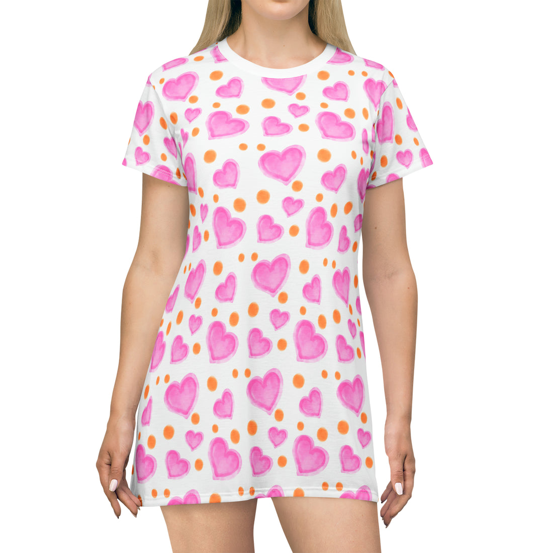 Sweetheart Nightgown T-Shirt Dress (AOP)