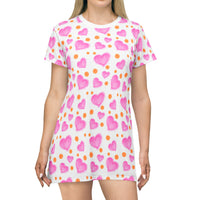 Sweetheart Nightgown T-Shirt Dress (AOP)