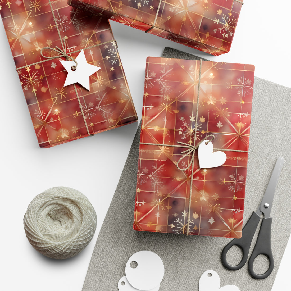 Red Gold Gift Wrap Papers
