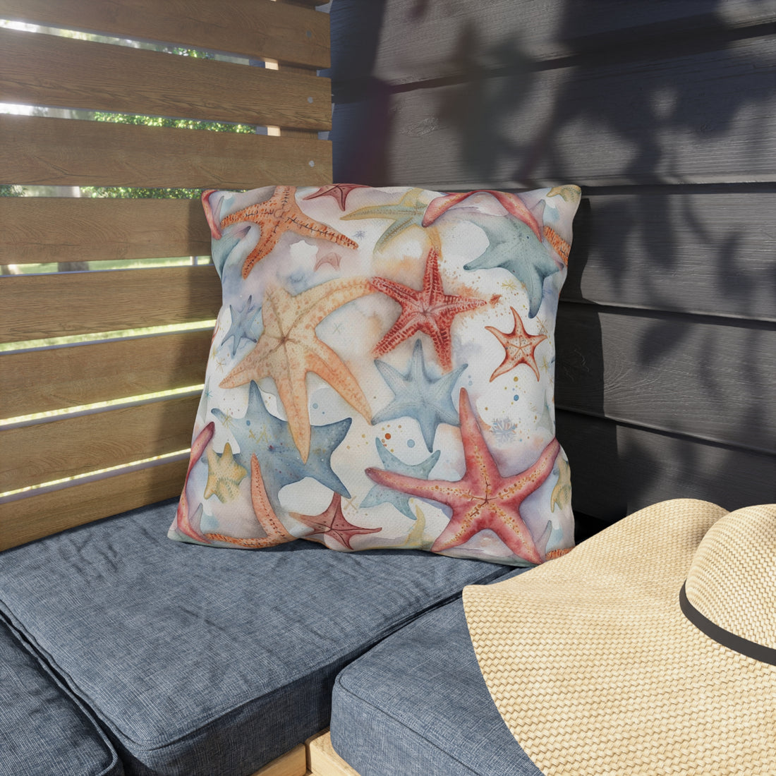 Starfish Beach Vibe Patterned Outdoor Pillows