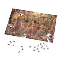 Victorian Ladies in Regency Garden Jigsaw Puzzle with Tin | 1000 Puzzle Pieces