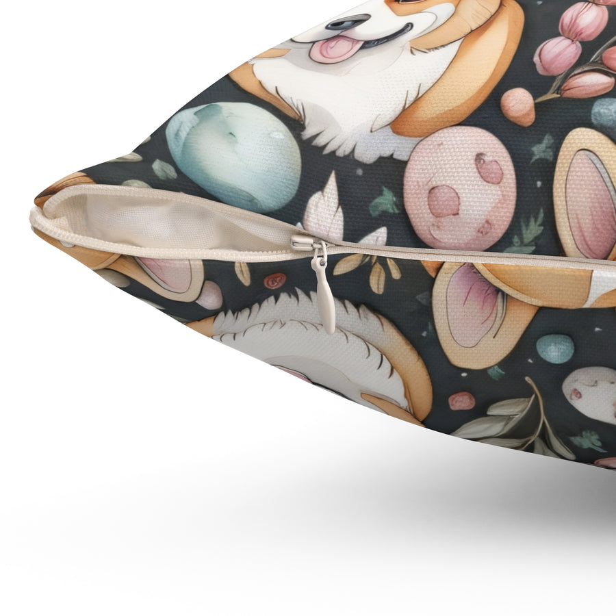 Corgis Spun Polyester Square Pillow