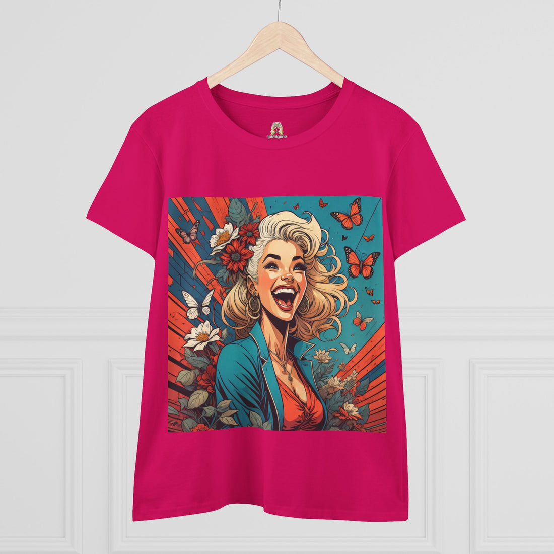 Happiness Laughter and Butterflies Marilyn Women's Midweight Cotton Tee