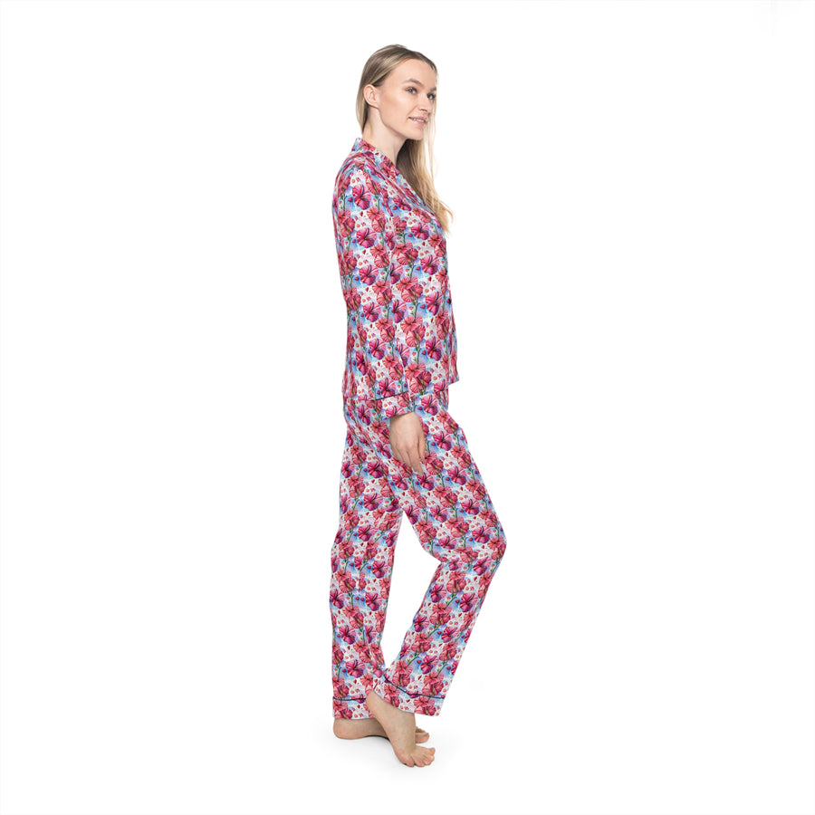 Mella Women's Luxury Satin Pajamas (AOP)