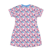 Periwinkle Paruo Sleepwear T-Shirt Dress (AOP)