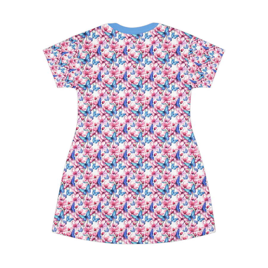 Periwinkle Paruo Sleepwear T-Shirt Dress (AOP)