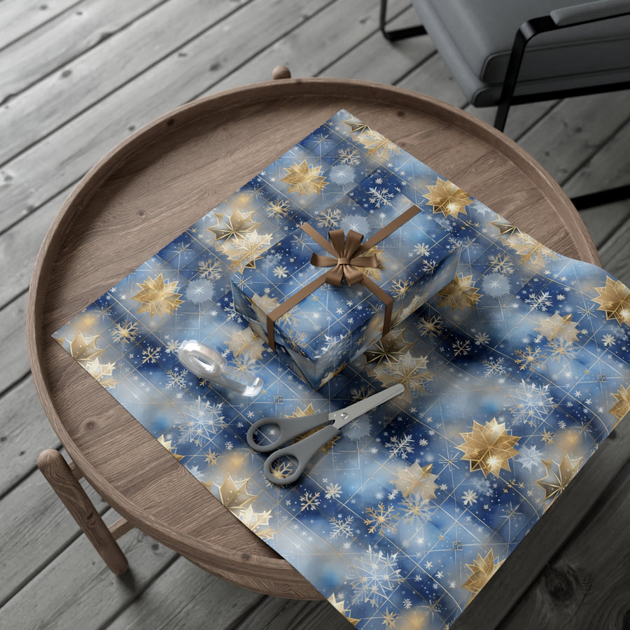 Golden Snowflake In The Sky Gift Wrap Papers