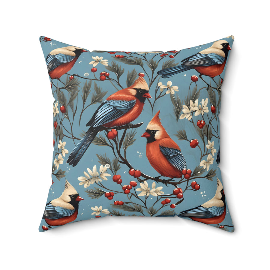 Waltz of The Cardinals Holiday Square Pillow